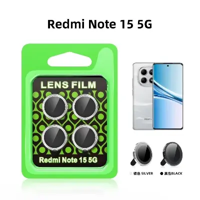 Picture of Xiaomi Redmi Note 15 5G Aluminum Alloy Camera Ring Tempered Glass Lens Protective Cover