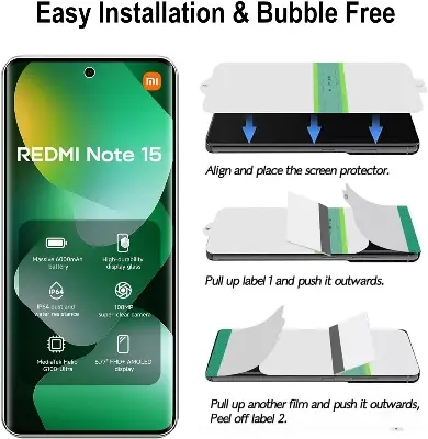 Picture of 2in1 Protector Combo Pack for Redmi Note 15 Pro (Front Hydrogel Protector Poly+Back Hydrogel Protector Poly)
