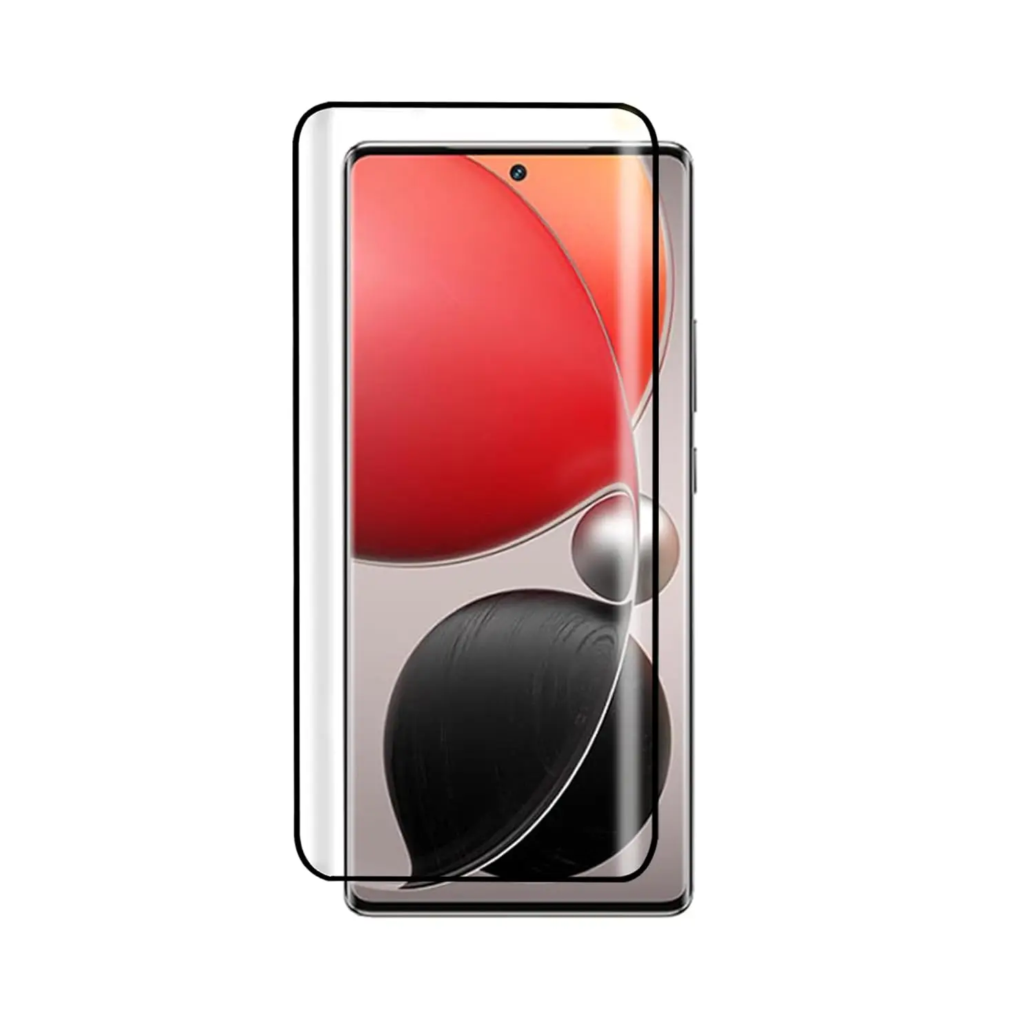 Picture of itel Super 26 Ultra Full Glue 9D Curved Tempered Glass Screen Protector Edge to Edge Fit Protection Tempered Glass (Black)