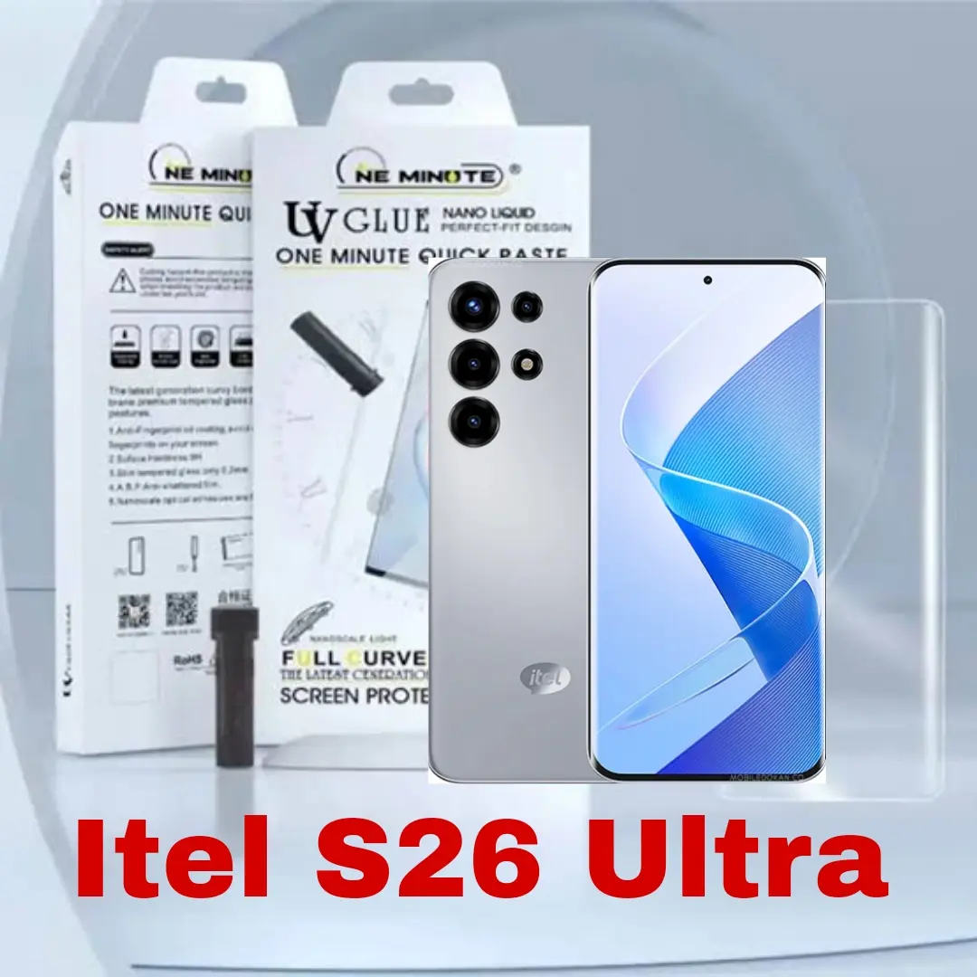 Picture of 3in1 Protector Combo Pack for itel Super 26 Ultra (A+ GRADE) UV Glass Screen Protector + Back Protector Film + Camera Glass Protector)
