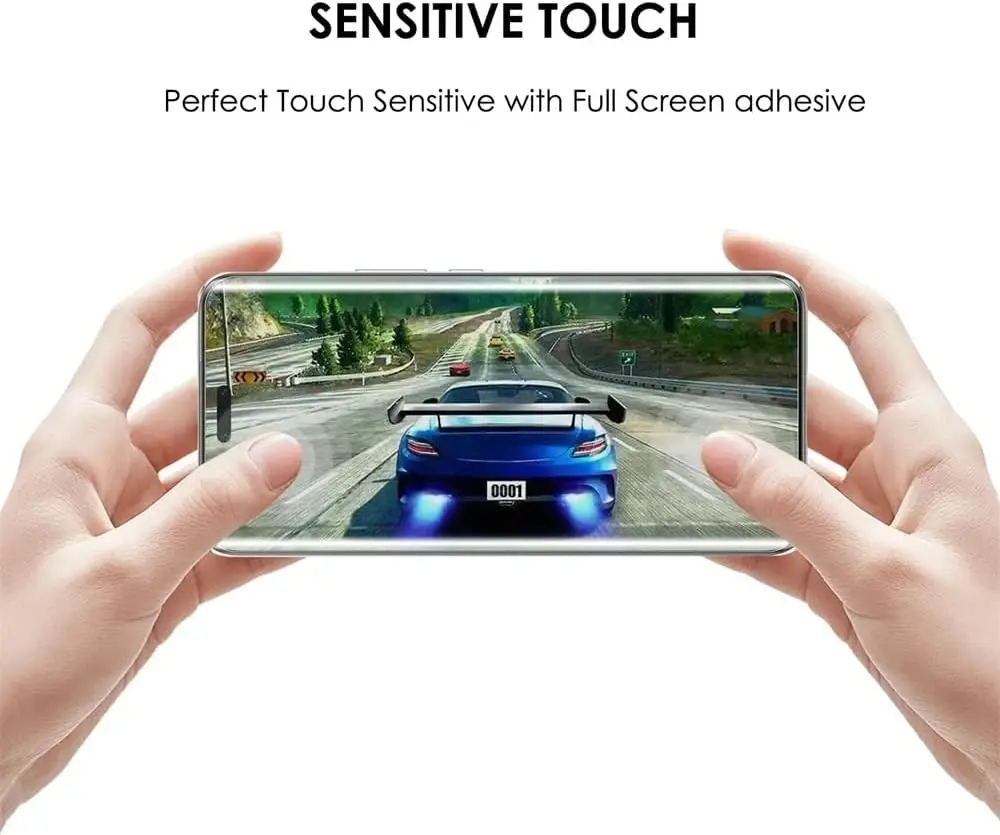 Picture of Honor Magic7 Pro (A+ GRADE) Premium UV Tempered Glass Screen Protector Curved with Liquid Glue and UV Light -Transparent Clear