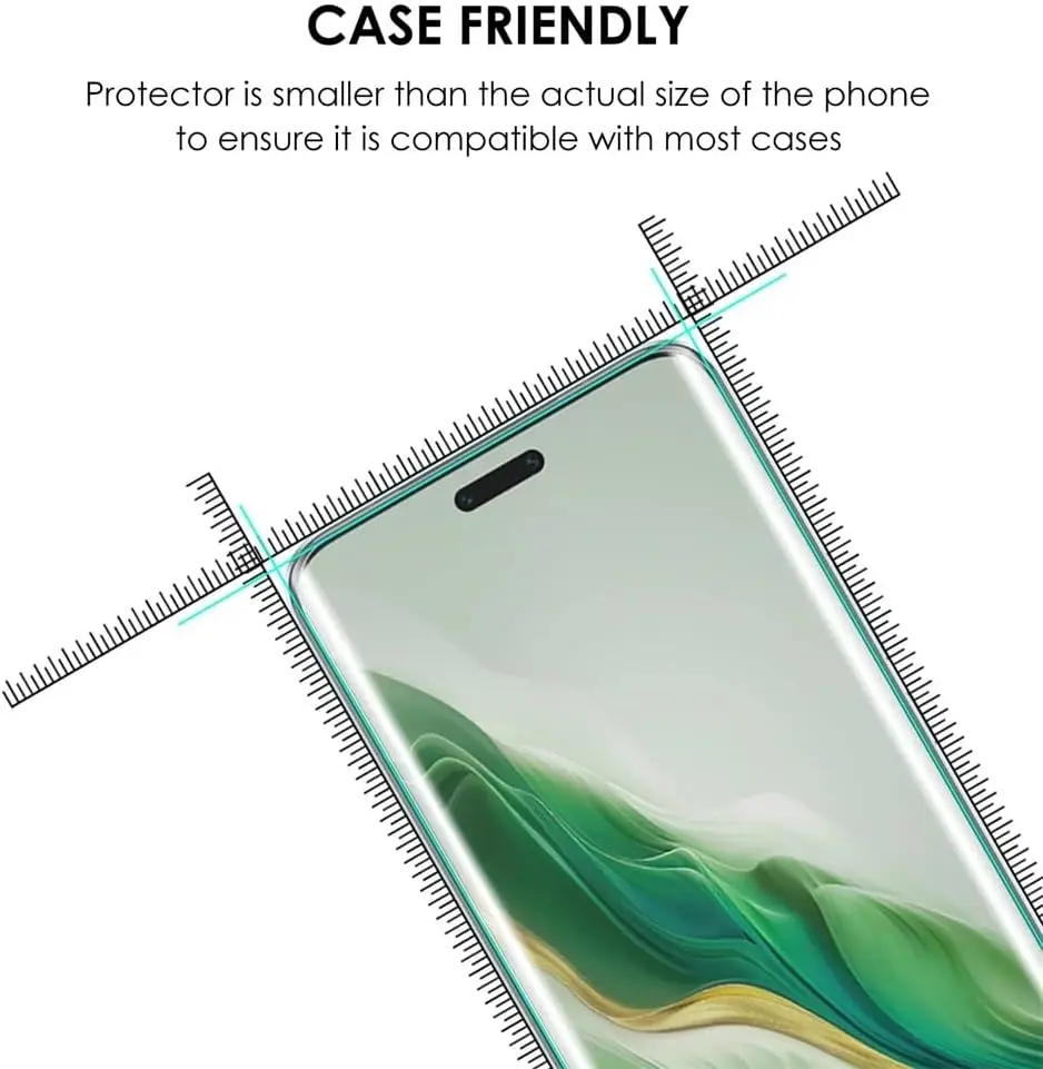 Picture of Honor Magic7 Pro (A+ GRADE) Premium UV Tempered Glass Screen Protector Curved with Liquid Glue and UV Light -Transparent Clear