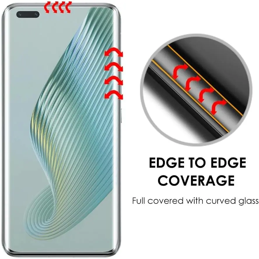 Picture of Honor Magic5 Pro (A+ GRADE) Premium UV Tempered Glass Screen Protector Curved with Liquid Glue and UV Light -Transparent Clear