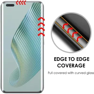 Picture of Honor Magic5 Pro (A+ GRADE) Premium UV Tempered Glass Screen Protector Curved with Liquid Glue and UV Light -Transparent Clear