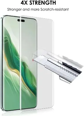 Picture of Honor Magic8 Pro (A+ GRADE) Premium UV Tempered Glass Screen Protector Curved with Liquid Glue and UV Light -Transparent Clear