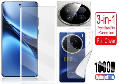 Picture of 3in1 Protector Combo Pack for vivo X200 (A+ GRADE) UV Glass Screen Protector + Back Protector Film + Camera Glass Protector)