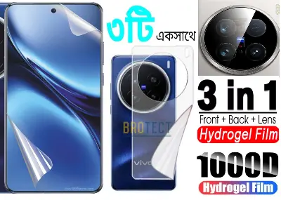 Picture of 3in1 Protector Combo Pack for vivo X200 Pro (Front Hydrogel Screen Protector Poly + Back Hydrogel Poly Protector + Camera Lens Protector)