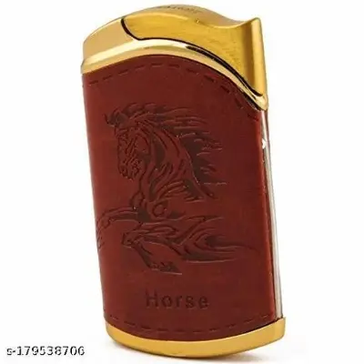 Picture of Brown Leather Finish Multi Design Embossed Lighter - Pocket Lighter