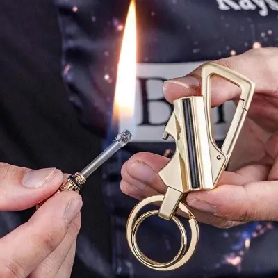 Picture of Lighter Matches Zippo Style Multi - Function Metal Key Ring Kain Bottle Collectible Lighter Without Zippo Oil