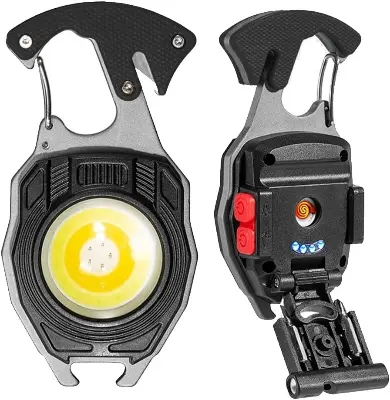 Picture of Outtobe Keychain Light Mini LED light Portable Multi-function COB Flood light Outdoor USB Rechargeable Keychain Light 6 Mode Strong Magnet Work Light Repair Work Outdoor Camping Light