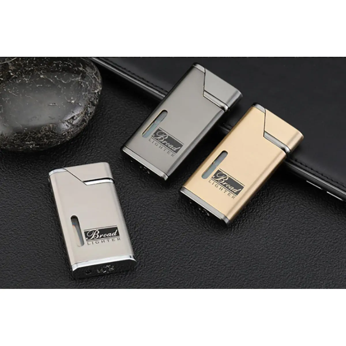Picture of Broad Metal Lighter - Golden