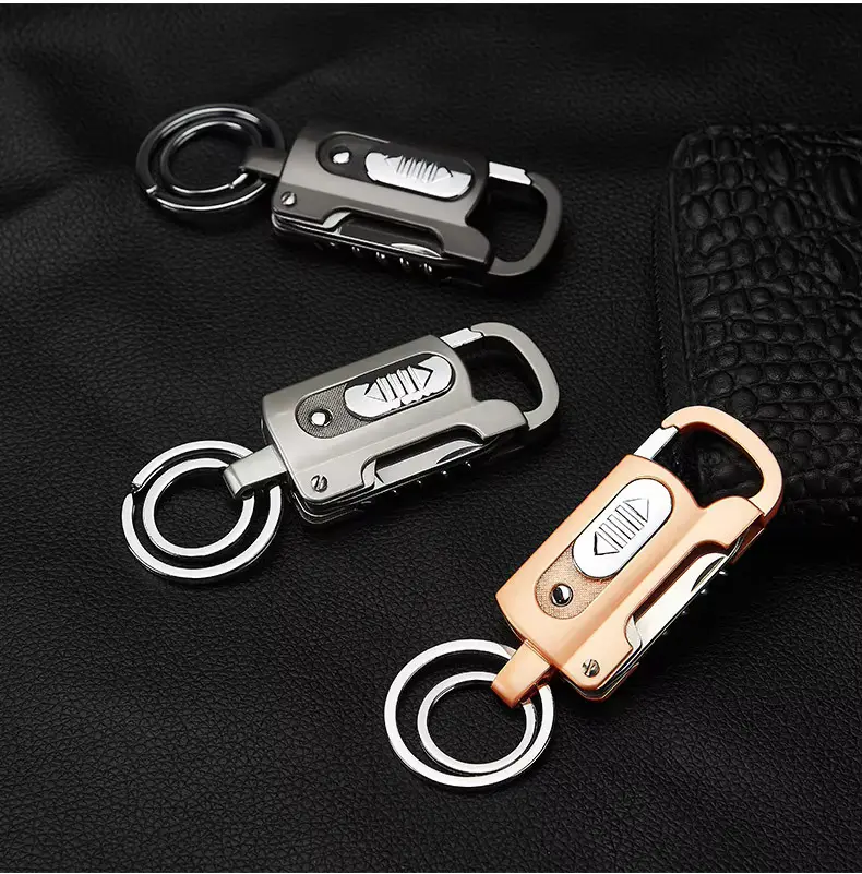 Picture of Portable Metal Keychain Bottle Opener Lighter Multi - Function Key Ring Outdoor Waterproof Tool Multicolor