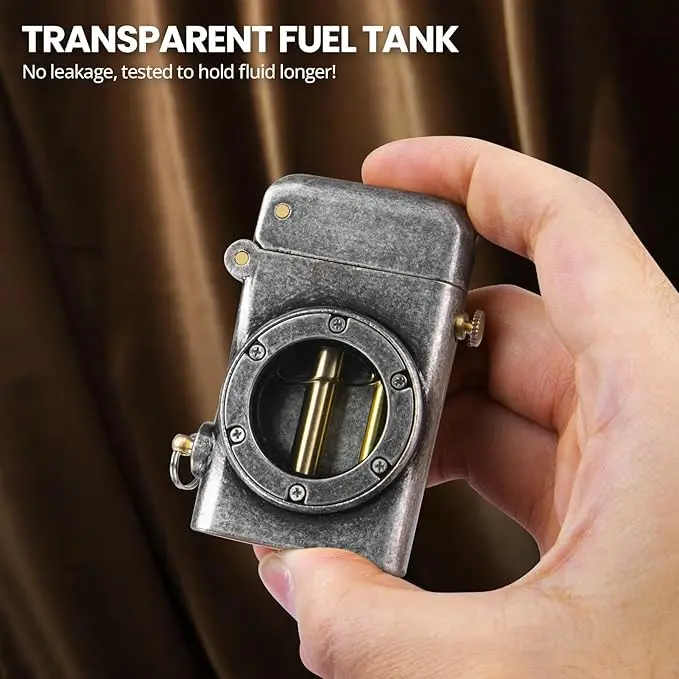 Picture of Bless Rro Morisk Vintage Lighters with Safety Lock, Cool Steampunk Trench Lighter