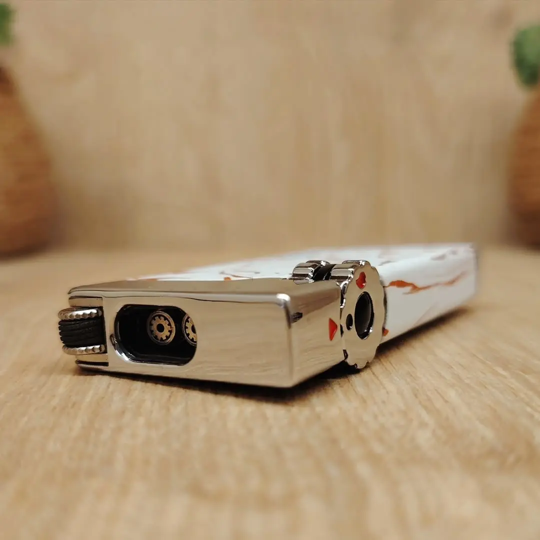 Picture of JOBON Premium Jet Lighter, Direct Injection Turbo Lighter, Gas Cigar Lighter, Windproof, Injected Type, Camping, Jet Lighter (No Gas), White