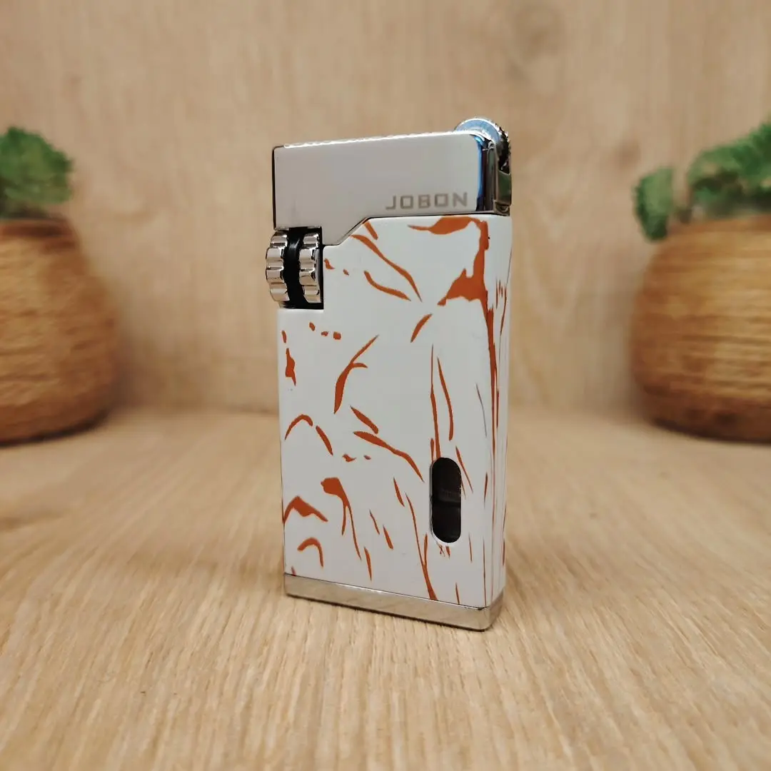 Picture of JOBON Premium Jet Lighter, Direct Injection Turbo Lighter, Gas Cigar Lighter, Windproof, Injected Type, Camping, Jet Lighter (No Gas), White