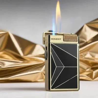 Picture of HONEST Dual Flame Flint Wheel Lighter – Premium Metal Windproof Gas Lighter with Classic Design