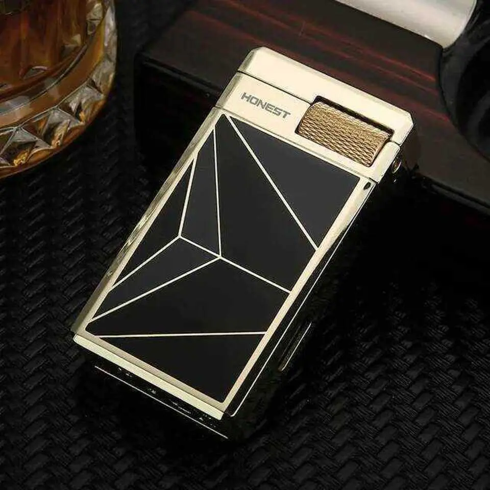 Picture of HONEST Dual Flame Flint Wheel Lighter – Premium Metal Windproof Gas Lighter with Classic Design