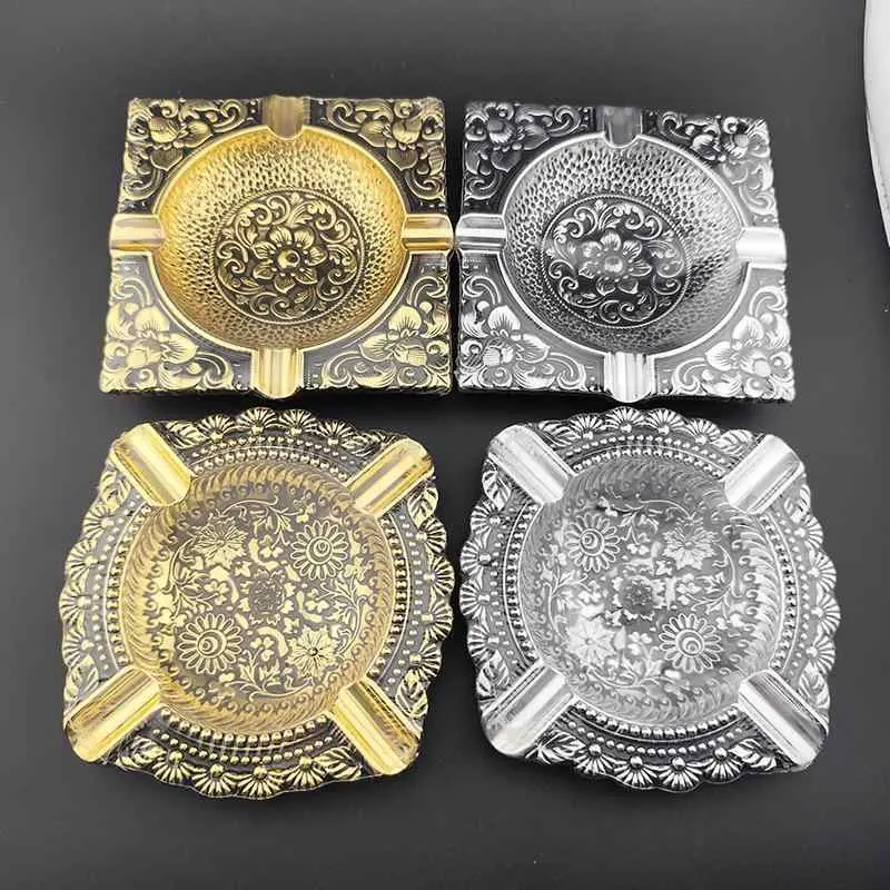 Picture of Zorro Exquisite Portable Ashtray, Alloy Retro Pattern Ashtray European Classic Craft Cigarette Holder Men Cigarette and lighter accessories