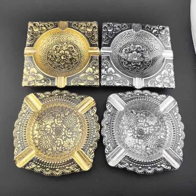 Picture of Zorro Exquisite Portable Ashtray, Alloy Retro Pattern Ashtray European Classic Craft Cigarette Holder Men Cigarette and lighter accessories