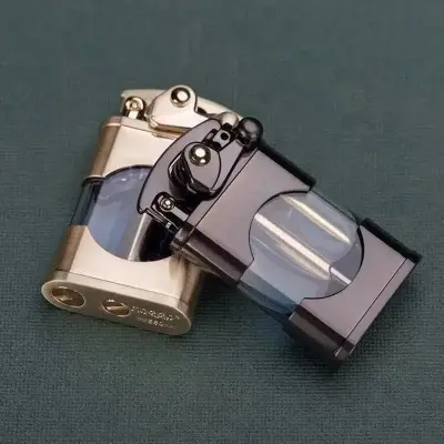 Picture of ZORRO Windproof Metal Kerosene Lighter Transparent Fuel Tank Creative Retro Flint Oil Lighter