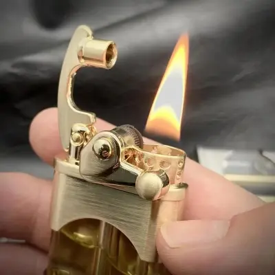 Picture of ZORRO Windproof Metal Kerosene Lighter Transparent Fuel Tank Creative Retro Flint Oil Lighter