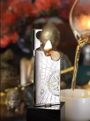 Picture of CHIEF Ultra Thin Grinding Wheel Oil Lighter, Pure Copper, Small and Slim, Portable Fashionable High-end Gift