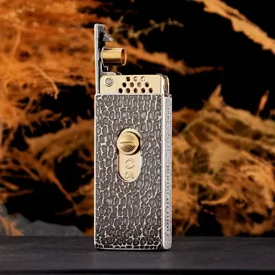 Picture of Zoro Elevator Kerosene Open Fire Lighter One Button Automatic Ejection Retro Creative Match Box High end Pure Copper Men's
