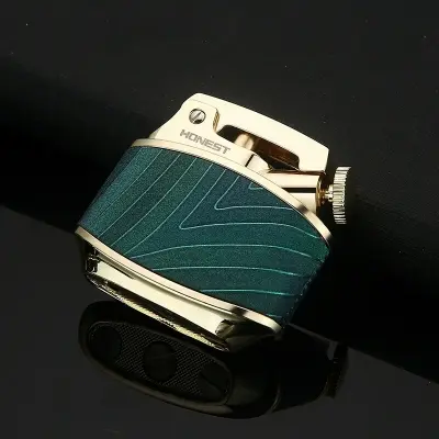 Picture of Wooden Shell Stylish Compact Kerosene Lighter in Sandalwood Retro Design with Easy Ignition
