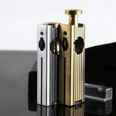 Picture of Grinding Wheel Torch Flint Lighter Metal Vintage Free Fire Kerosene Oil Pipe Compact Lighter