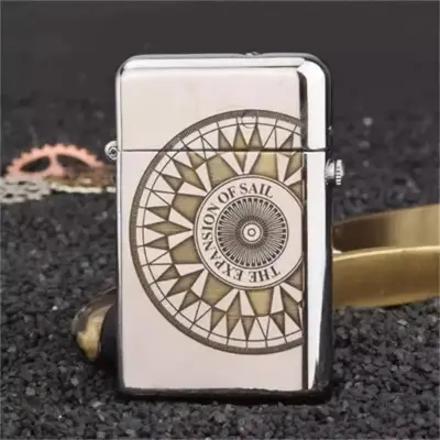 Picture of Zorro Creative Brass Kerosene Lighter, Mechanical Automatic Ejection Wheel Design, Classic Retro Style luopan