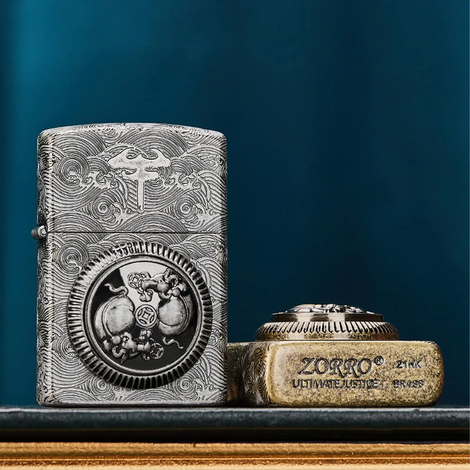 Picture of ZORRO ULTIMATE JUSTICE BRASS SPINNER BULL LIGHTER 2025 Limited Edition – Premium Collectible Lighter