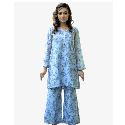Picture of NEELA Co-ords Set – Soft Sky Blue Cotton Two Piece for Daily Comfort 