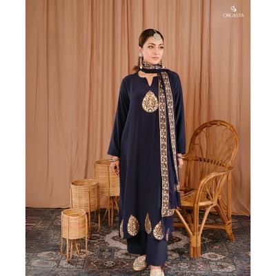 Picture of Nilanjona Royal Blue Premium Women’s Traditional 3-Piece Salwar Kameez