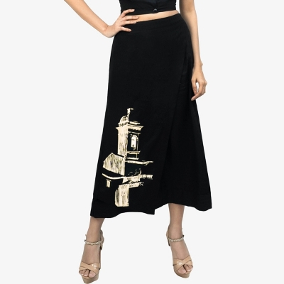 Picture of MISERY Soft Viscose Black Skirt For Woman Black