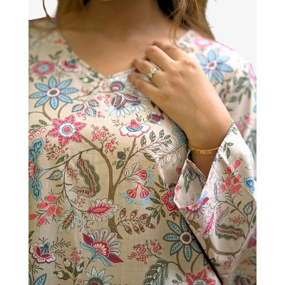 Picture of LUNA Cotton 2-Piece: Stylish and Comfortable Women Co-Ords with a Classic Shalwar Kameez Design Beige