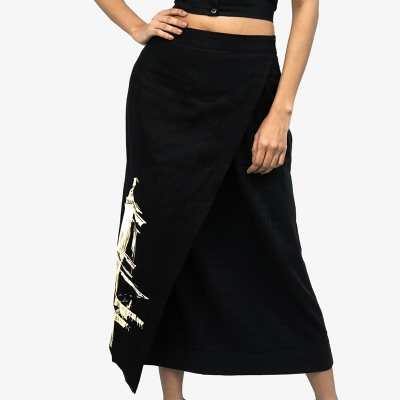 Picture of MISERY Soft Viscose Black Skirt For Woman Black