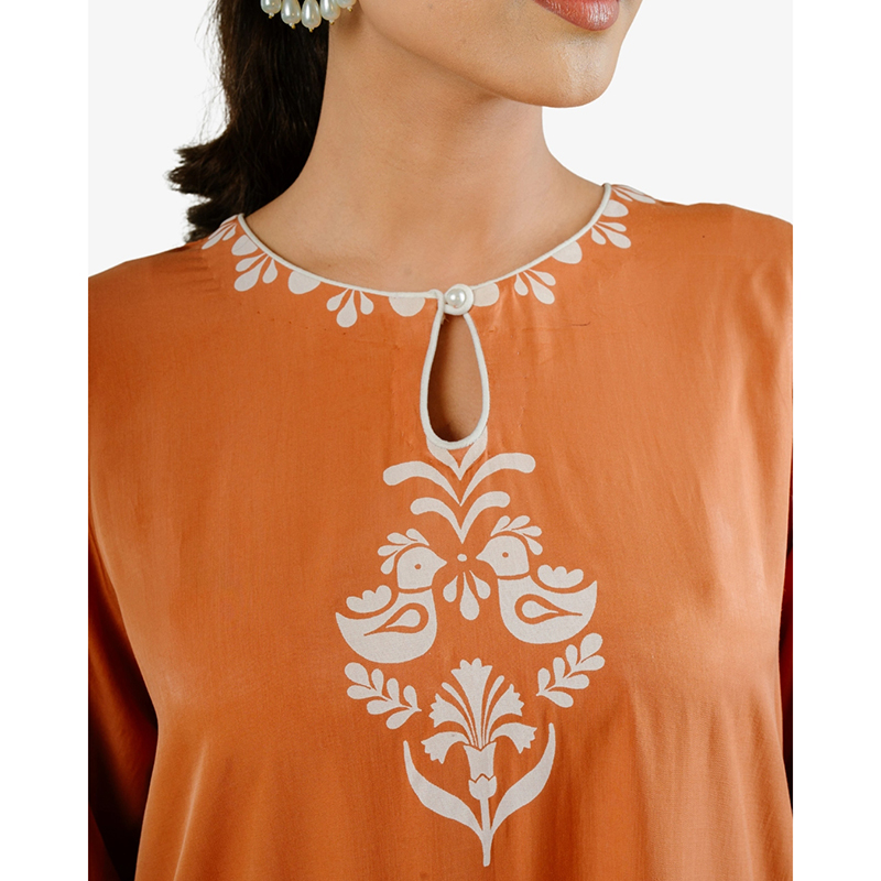Picture of Mrittika Caramel & White Women 3 Piece Salwar Kameez Perfect for Traditional Wear Caramel 