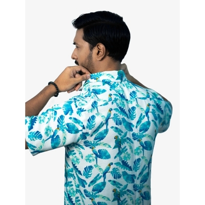 Picture of PIRATE Blended Cotton White and Blue Shirt For Man Multicolor