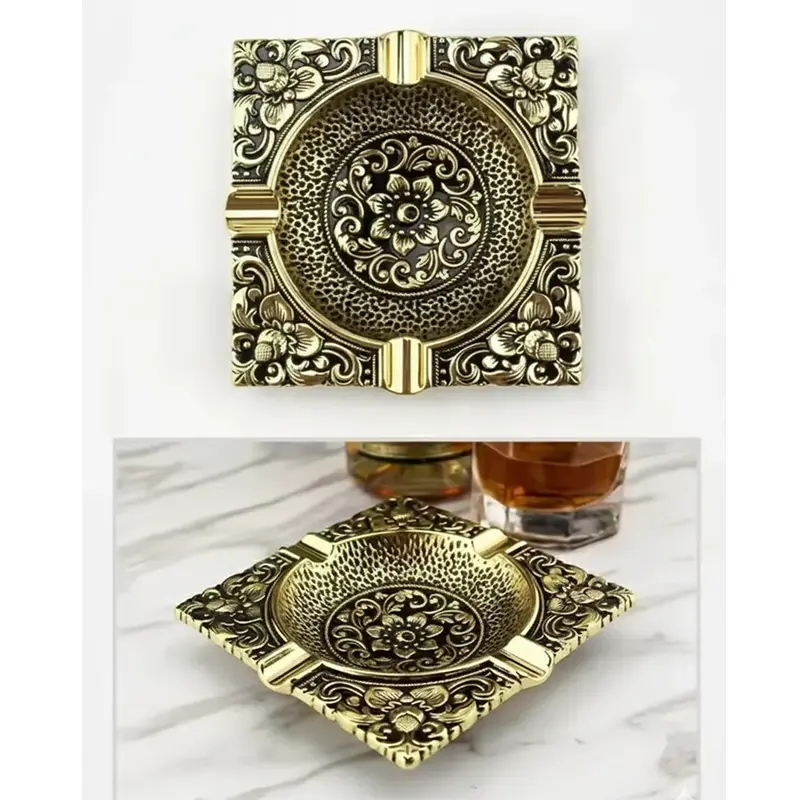 Picture of Zorro Exquisite Portable Ashtray, Alloy Retro Pattern Ashtray European Classic Craft Cigarette Holder Men Cigarette and lighter accessories