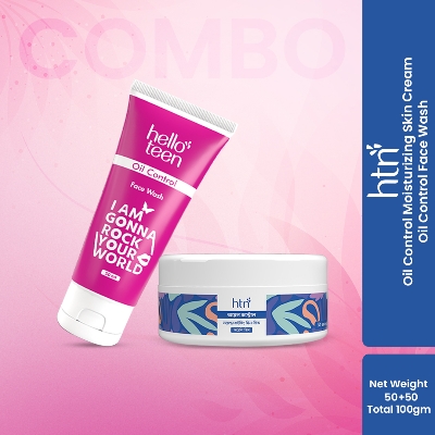 Picture of Hello Teen Oil Control Facewash 50 ml  and HTN Oil Control Moisturising Skin Cream 50 gm Pink