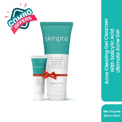 Picture of Skinpro Acne Clearing Gel Cleanser 50 ml and Skinpro Ultimate Acne Gel 15 ml Combo Blue
