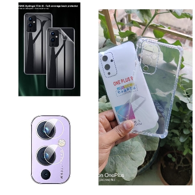 Picture of for one plus 9 (3-in-1) combo pack (TRANSPARENT BACK COVER +BACK POLY +CAMERA LENS PROTECTOR)