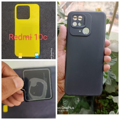 Picture of for  xiaomi redmi 10c (3-in-1) combo pack back cover+camera lens protector+back poly