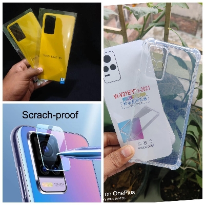 Picture of for vivo v21e (3-in-1) combo pack (back cover +camera lens protector+back poly)