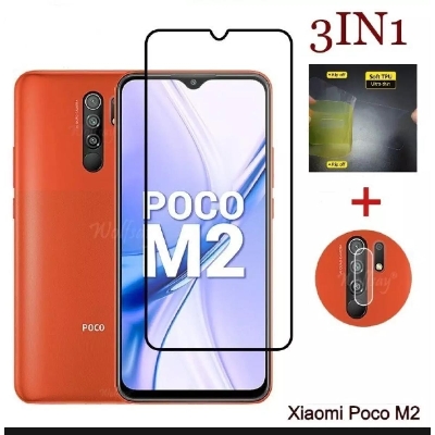 Picture of for poco m2 / redmi 9 prime (3-IN-1) combo pack ( BACK POLY+CAMERA LENS PROTECTOR+screen protector)