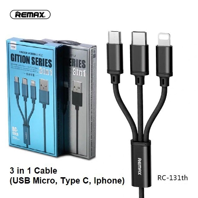 Picture of Remax CONCISE FASHION STYLE GITION SERIES 3in1 - Micro USB, Type-C, Lightning Charging Cable