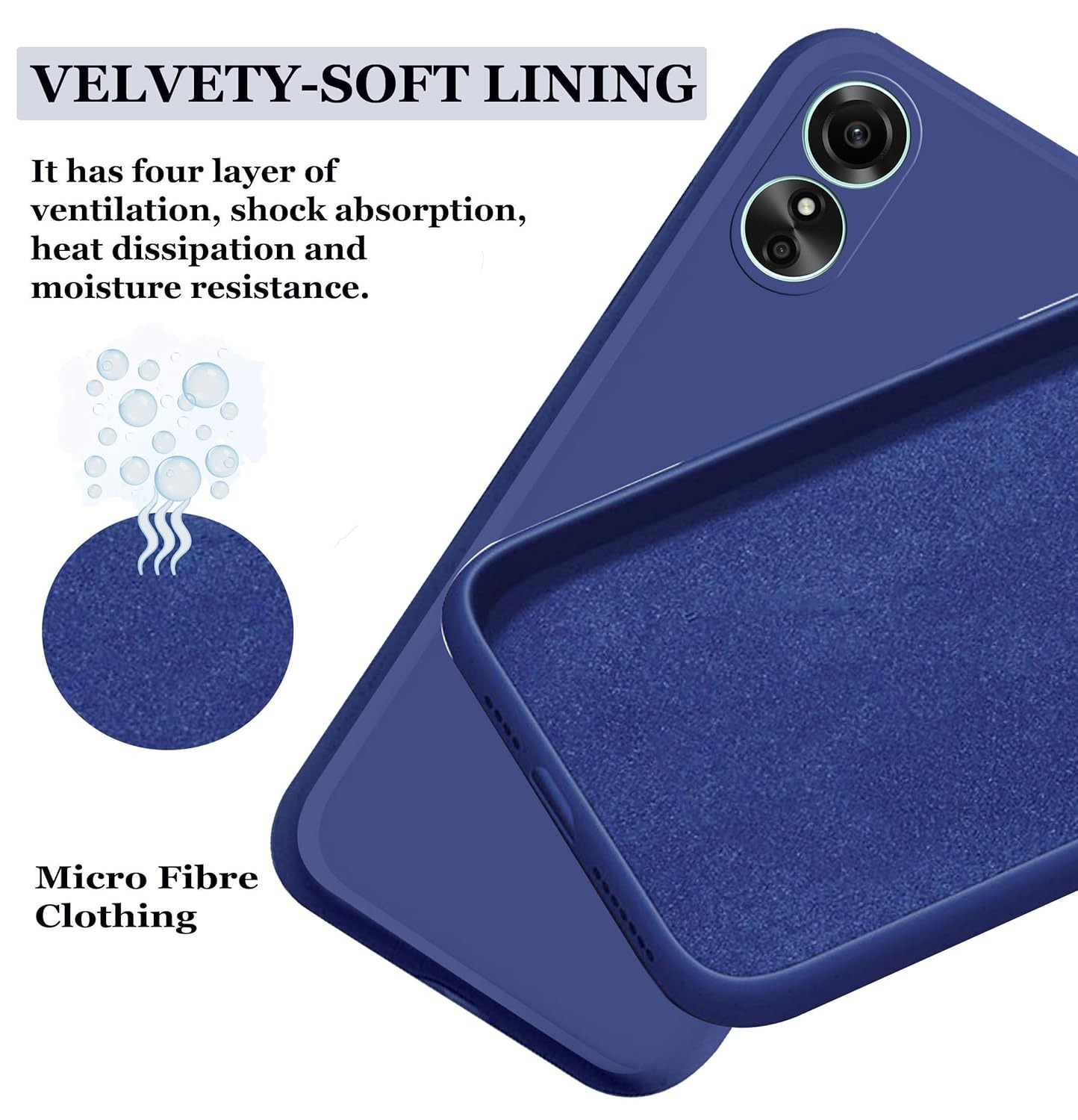 Picture of For OPPO A17 Liquid Silicone Soft Gel Rubber Shockproof Back Cover