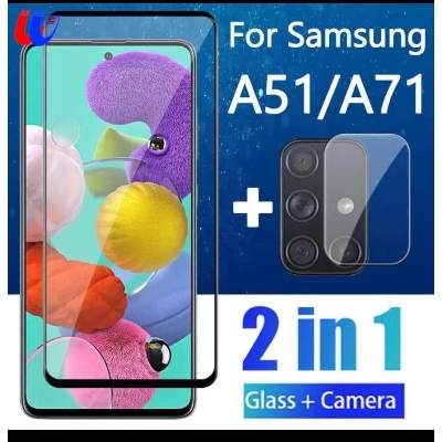 Picture of 2in1 For Samsung Galaxy A71/ A51/ F13 /F23 /M23 5G/ A53/ 5G/ A73/ A33/ A23/ A03/ A13/ A31/ A21S/ A12/ A72/ A52/ A32/ A02S /A22 5G/ A22 4G A52s Protective Glass and Camera Lens SamsungA71 Screen Protector samsunG a51 a71 a31 a21s Tempered Glas film HD Case