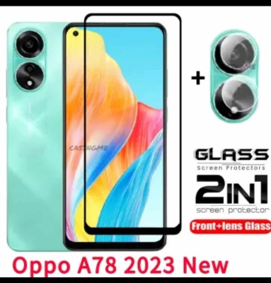 Picture of for oppo A78  4G/ A58 4G /A38 4G 2 IN 1 COMBO PACK SCREEN PROTECTOR + CAMERA LENS