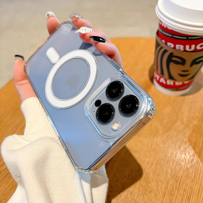 Picture of For iPhone 13 PRO MAX Magsafe Magnetic Wireless Charging Case Clear Shockproof Soft Silicone Protect Back Cover